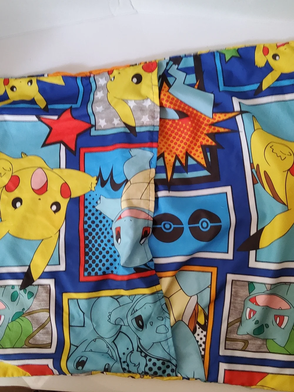 Pokemon Yellow, Red, Blue Blanket with Pikachu & Eevee and Pillowcase